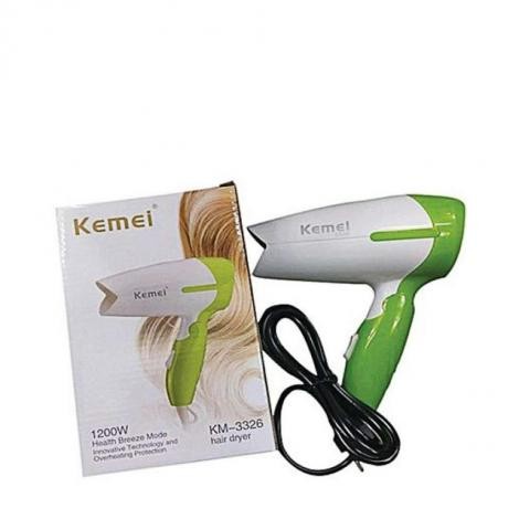 Hair Dryer Lipat Mini Travel Hairdryer Pengering Rambut Kemei KM-3326