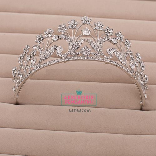 [BISA BAYAR DITEMPAT] HAIRBAND MAHKOTA PENGANTIN HEADPIECE WEDDING SILVER MPM006