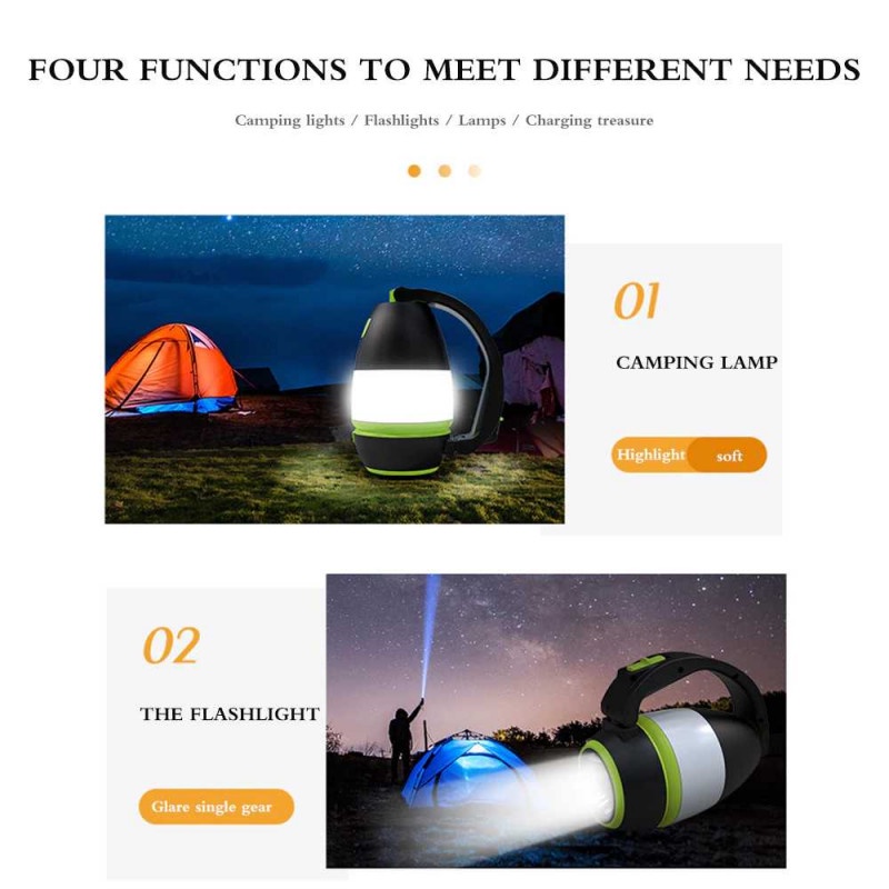 Senter LED Lampu Darurat Lentera Camping USB Rechargeable 1200mAh