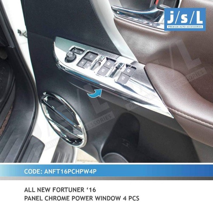 PANEL CHROME POWER WINDOW ALL NEW FORTUNER 2016 4 PCS