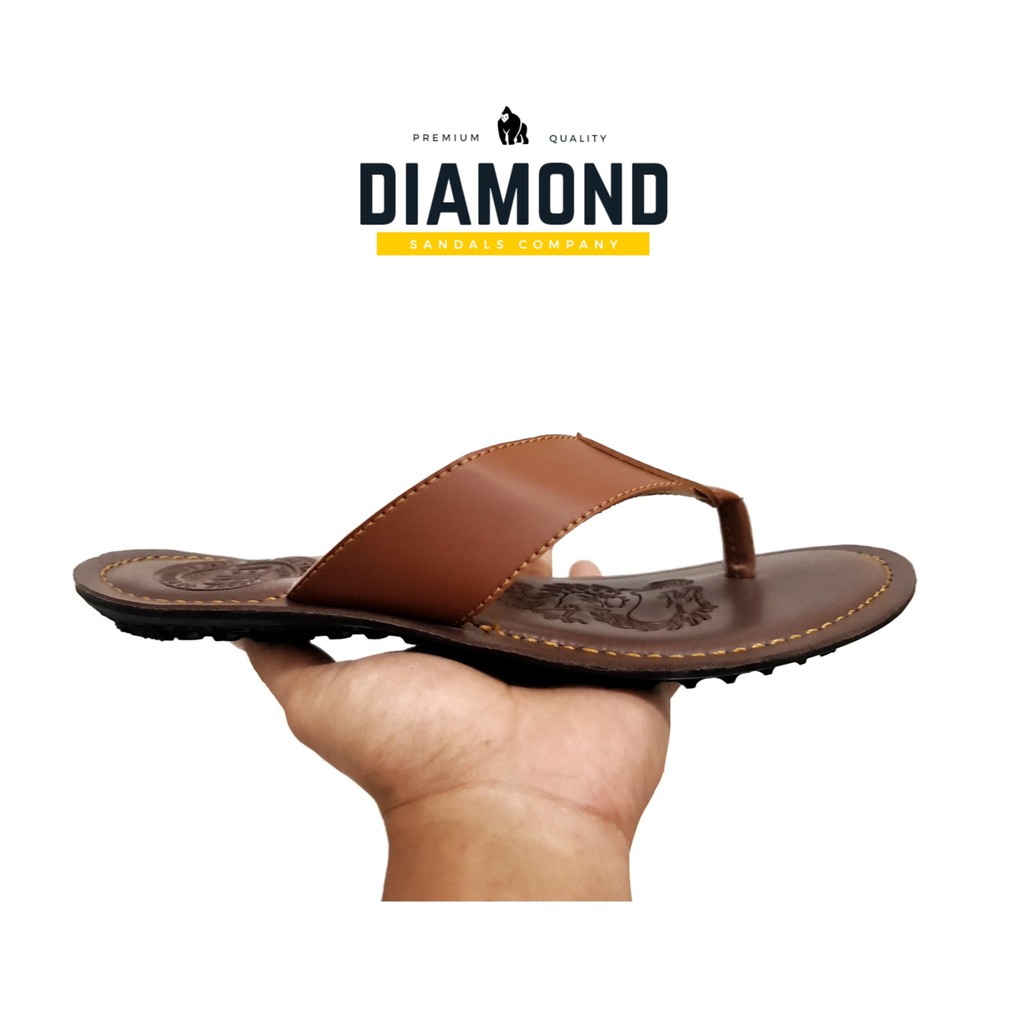 JEFREY SandalJepit Pria Kulit Sintetis - Sol Jahit Tembus by DIAMOND