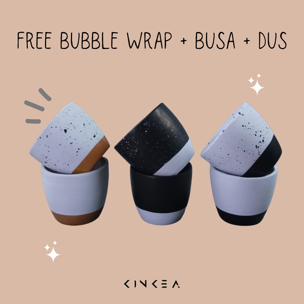 

KINKEA Pot Kualitas PREMIUM - FREE Ongkir+Bubble Wrap+Dus - Putih/Hitam/Coklat - 8 cm s.d. 25 cm