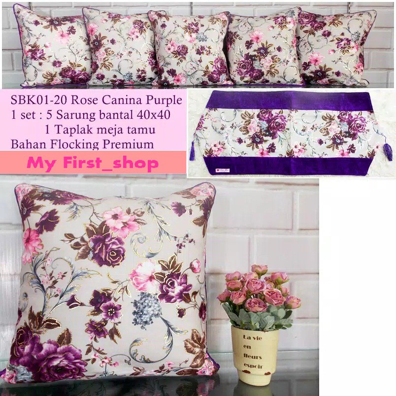 Sarung Bantal Sofa Shabby Minimalis Naira Ungu