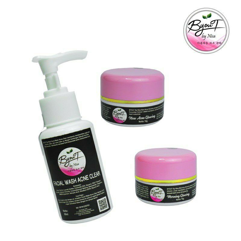Paket perawatan new acne glowing whitening jerawat cream malam ori bpom krim farma dokter farmasi