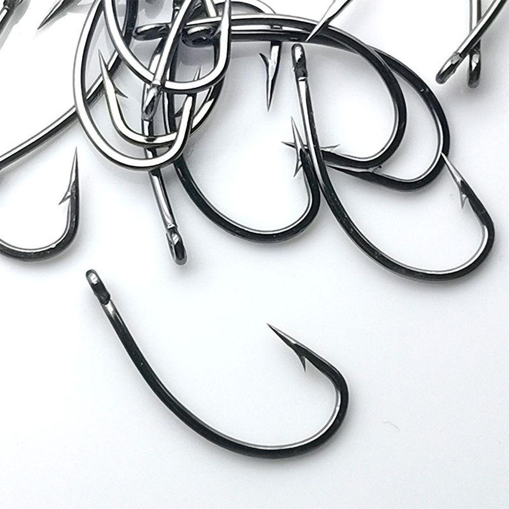 Quinton Berduri Ikan Kait Laut Memancing Meratakan Lalat Tajam Sabiki Rig Pengait Ikan Gurame PTFE Dilapisi Stainless Steel Karbon Tinggi Fishhooks Long Shank Barbed Hook