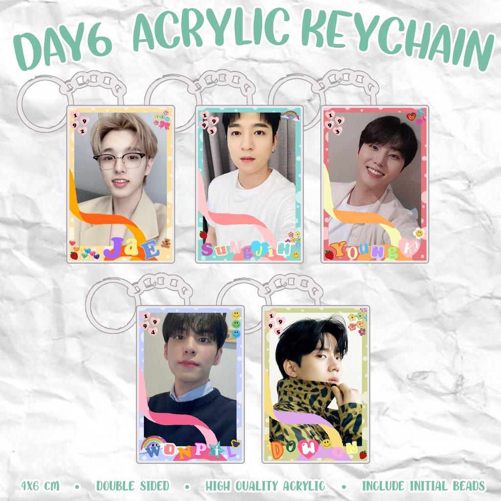 [READY] DAY 6 Acrylic Keychain Candy Keyring / Gantungan Kunci Akrilik KPOP DAY6 Jae Sungjin YoungK Wonpil Dowoon