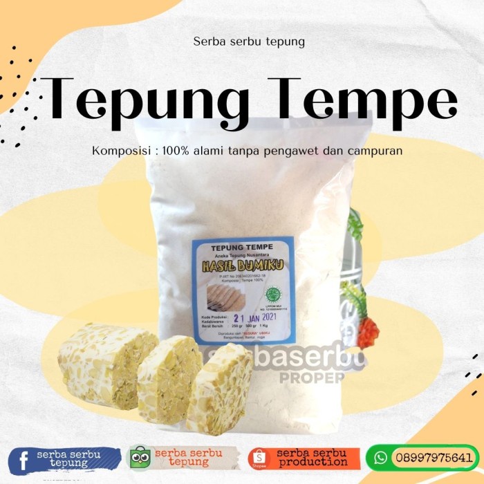 

BISA COD Tepung Tempe Kemasan 1 Kg (Sudah Dinkes PIRT & LPPOM MUI)