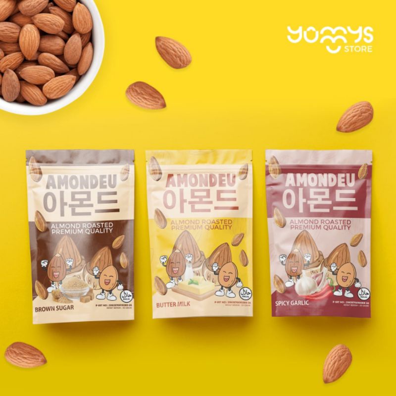 AMONDEU Kacang Almond Roasted Premium Quality dari Yummys