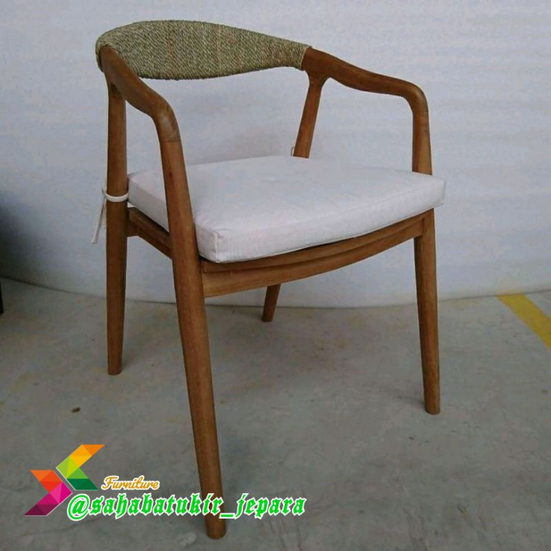BEST Kursi single santai kursi kafe kayu jati dilengkapi busa jok empuk