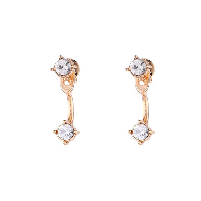 LRC Anting Tusuk Fashion Platinum Bow Stud Earrings Y63070