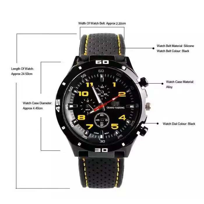 Jam Tangan Pria Sport Chrono Korea Fashion Quartz Men Silikon Analog Watch / Jam Tangan Pria Sport