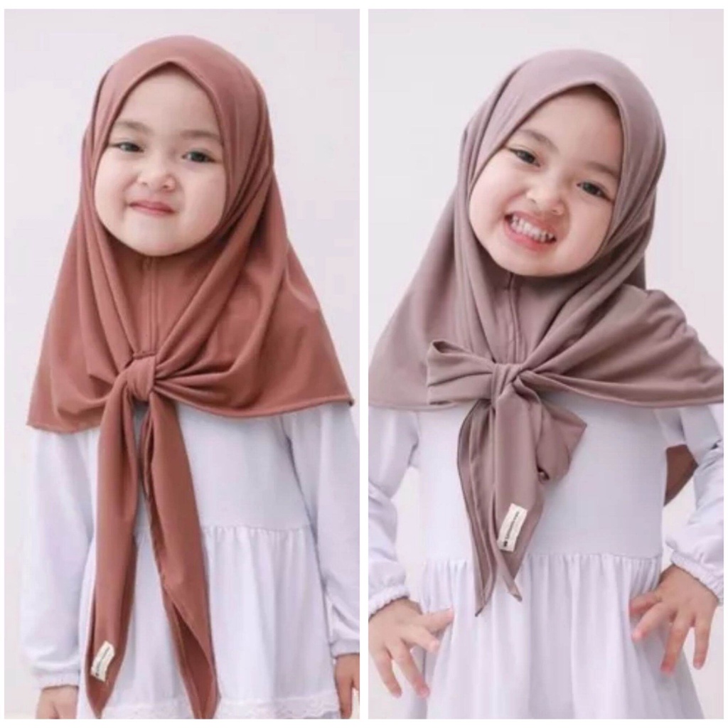 Jilbab / Hijab Segitiga Instan Anak / hijab Instan / Segitiga Instan anak Jersey &amp; diamond crepe / Hijab Anak Murah