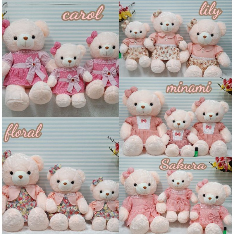 boneka teddy bear beruang dress