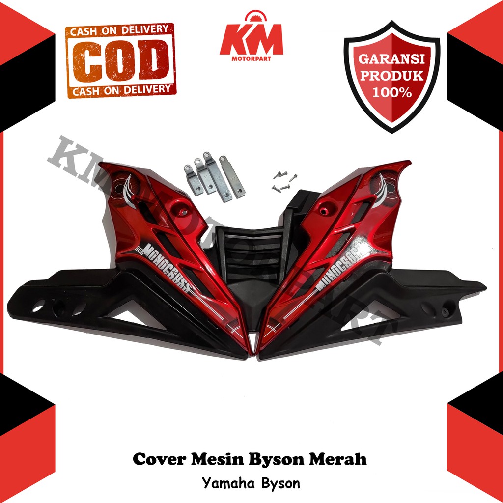 Tutup Engine Byson Cover Mesin Yamaha Byson Merah Hitam Putih Model Transformer