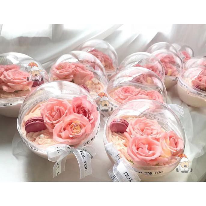 Acrylic Ball 10cm dome/ Bola akrilik bening fillable plastik