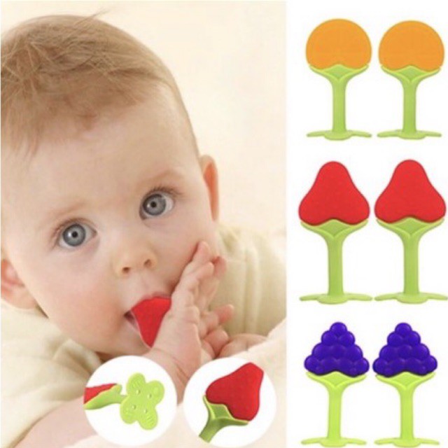 IQ Baby Teether Fruit Strawberry Orange Grape - Gigitan Gigi Bayi