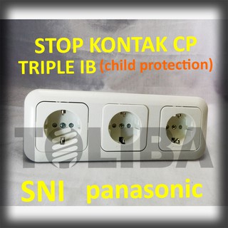 stopkontak triple / stop kontak 3 lubang arde cp ib panasonic SNI