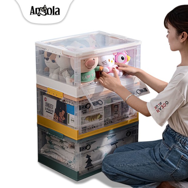 JB123 Angola Storage Box Lipat C44/C55 Folding Container Box Tempat Baju/Mainan Kotak Penyimpanan