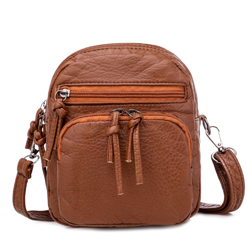 TAS SELEMPANG WANITA KULIT IMPORT COKLAT HECANA TA436B7 ORI PREMIUM SLING BAG KOREA REMAJA BATAM SIMPLE BRANDED MURAH