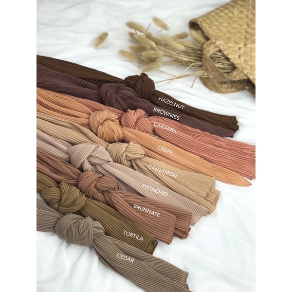 Pashmina Plisket Lidi Ceruty Baby Doll FULL TANPA GARIS TENGAH Pleats Plisir premium part 1⁷-4