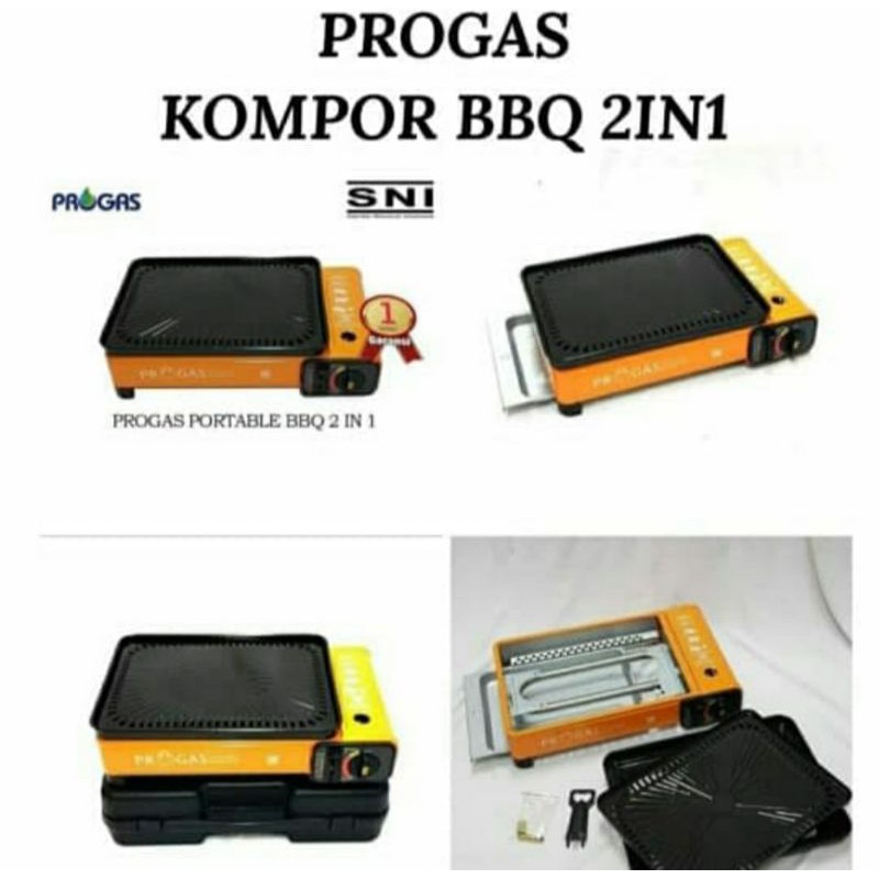 Progas . Kompor , Barbegue , BBQ , Proganggangan , Sosis ,  portable Grill 2in1