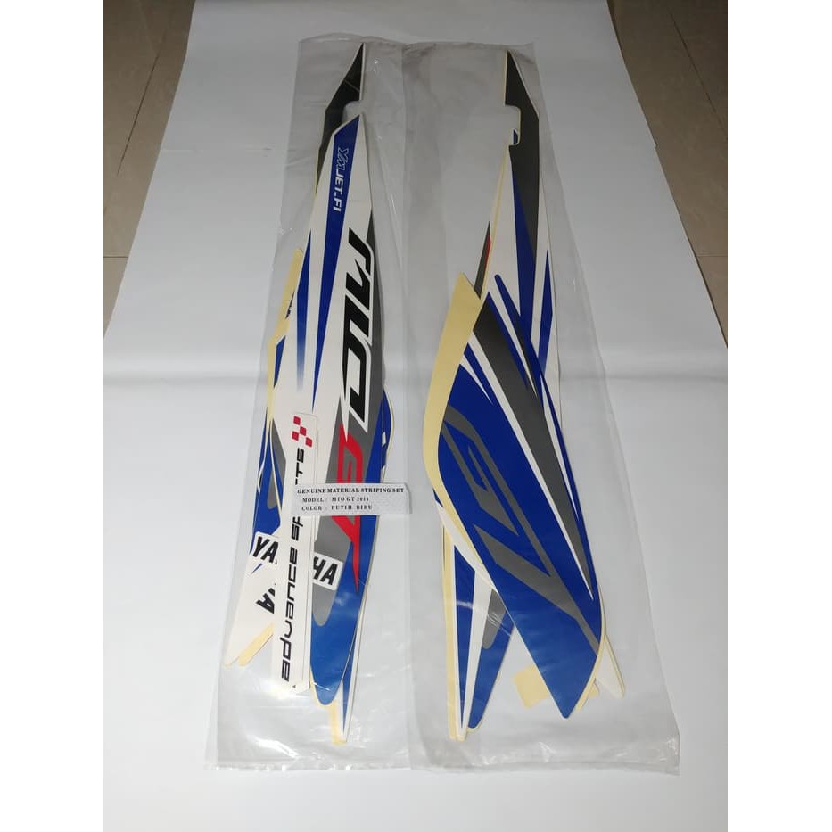 Striker Motor Bodi /  Stiker Bodi & Lis Body & Striping Mio Gt 2014 Putih Biru