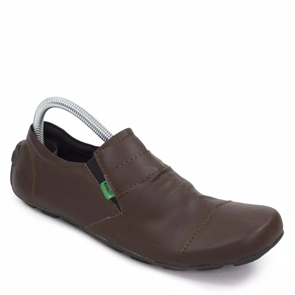 Promoo !!!! Sepatu slip on pria kickers casual slop formal kerja kantor kulit asli santai kuliah