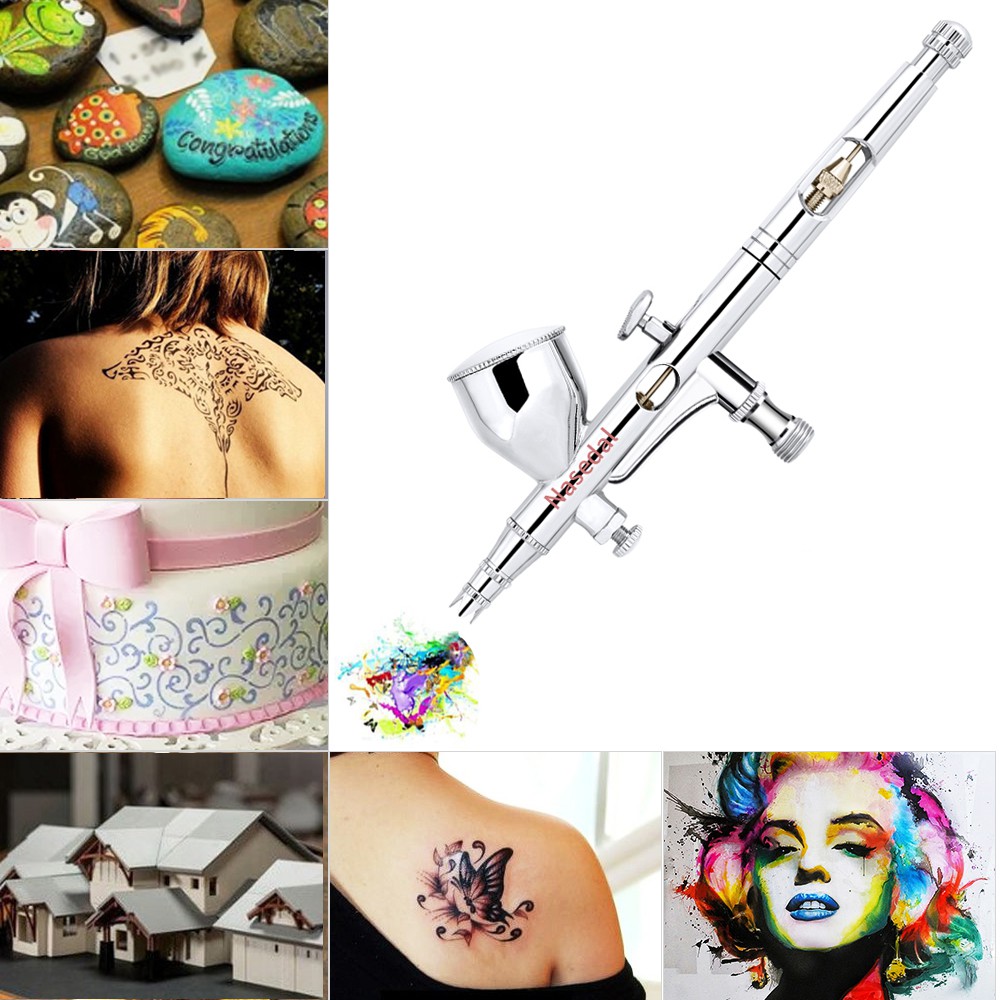 Nasedal Mini Airbrush Spray Gun Gravity Tattoo Nail Art Painting