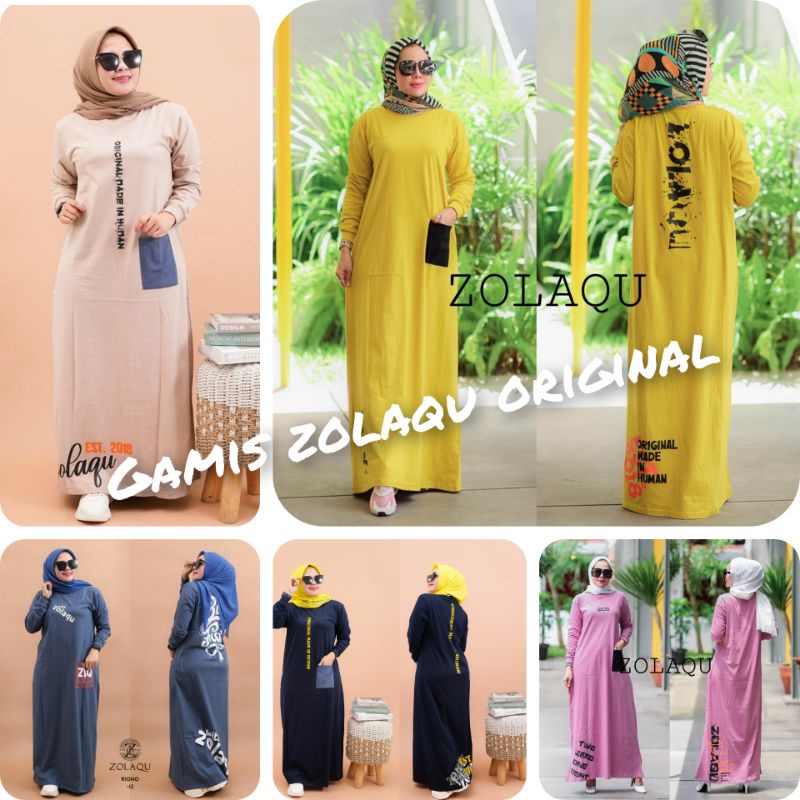 Gamis Zolaqu Original Bahan Kaos premium