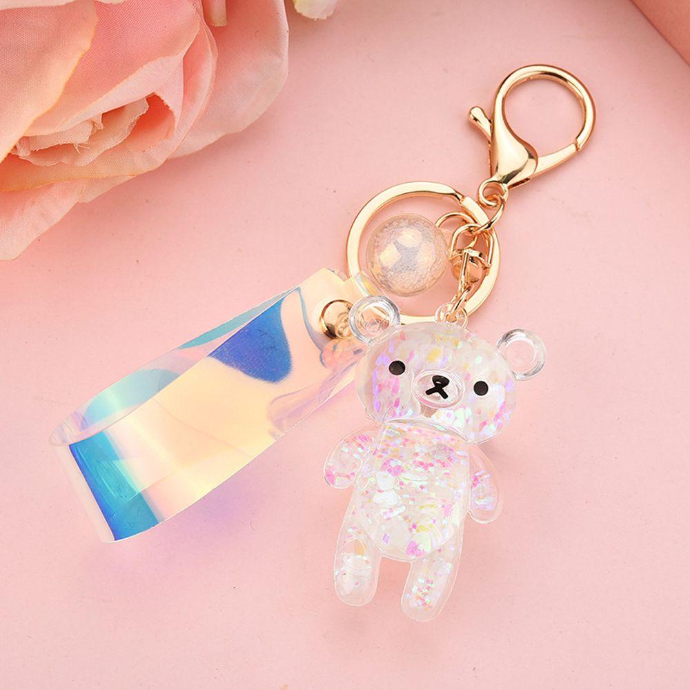 Mxbeauty Cairan Gantungan Kunci Hadiah Hewan Lucu Pesona Mobil Kartun Acrylic Akrilik Key Fob