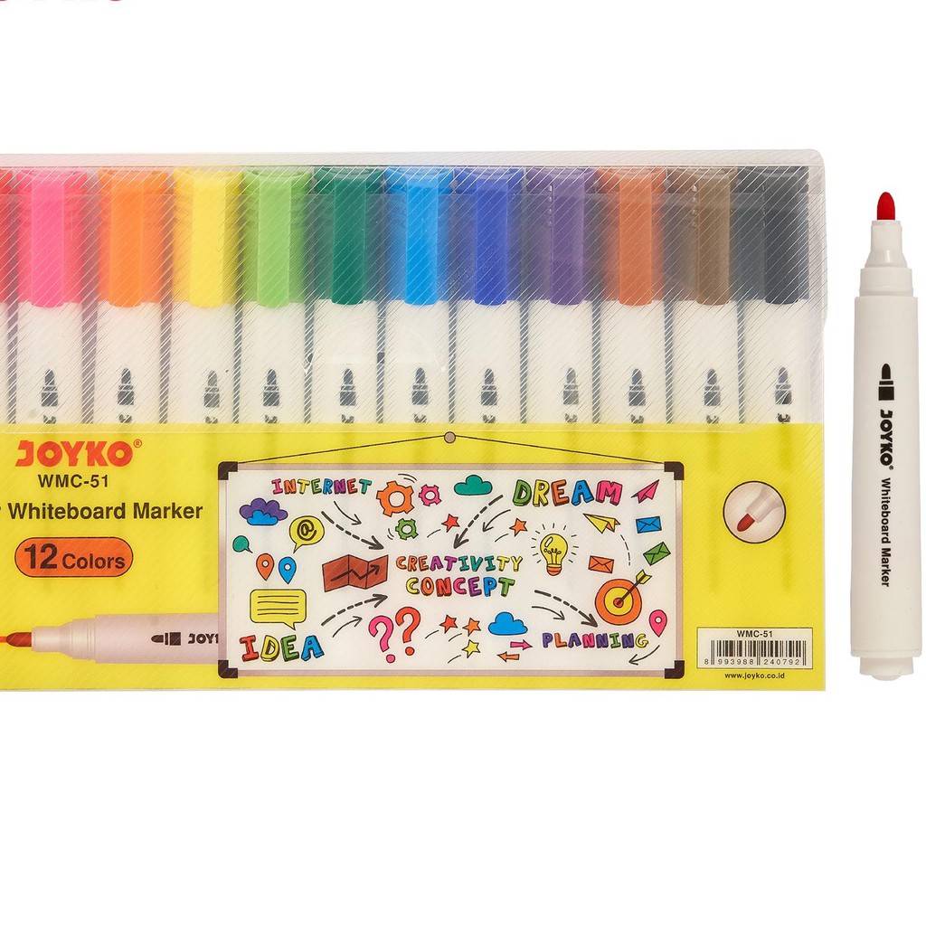 

Best Seller!! (nyq-713) Color Whiteboard Marker Spidol Warna Papan Tulis Joyko WMC-51