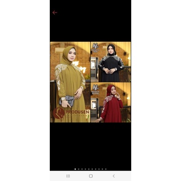 Gamis pesta wardah set Hijab Ori Khadijah