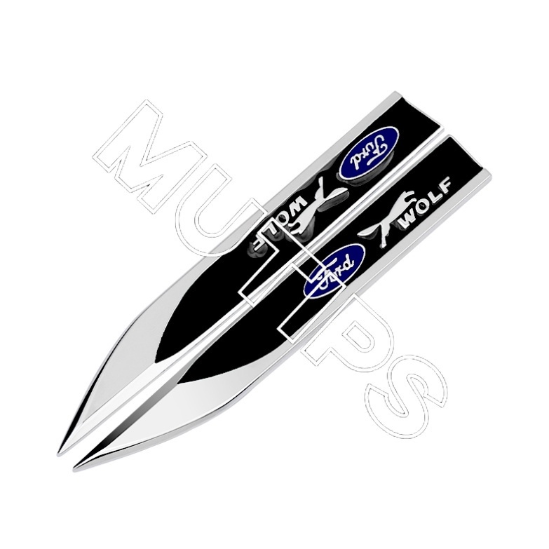 2pcs Stiker Metal 3D Untuk Fender Samping Mobil Ford Fiesta Ranger Ecosport Focus Everest Mustang