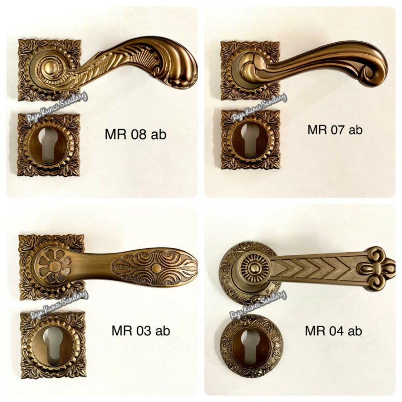 Handle Pintu Roses SES Spain Antique Brass/Ukir/Gagang/Pegangan Pintu