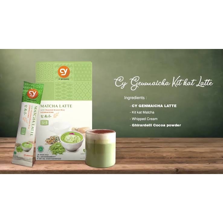 

1SASET CY MATCHA LATTE WITH ROASTED BROWN RICE GENMAICHA HALAL