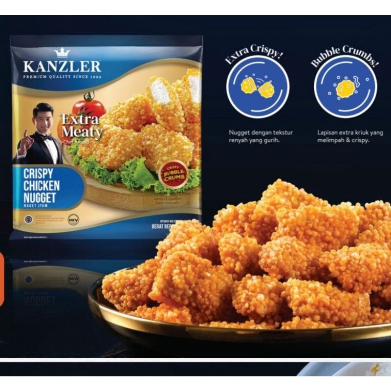 Kanzler Chicken Nugget Crispy 450gr - Crispy Bubble Crumb