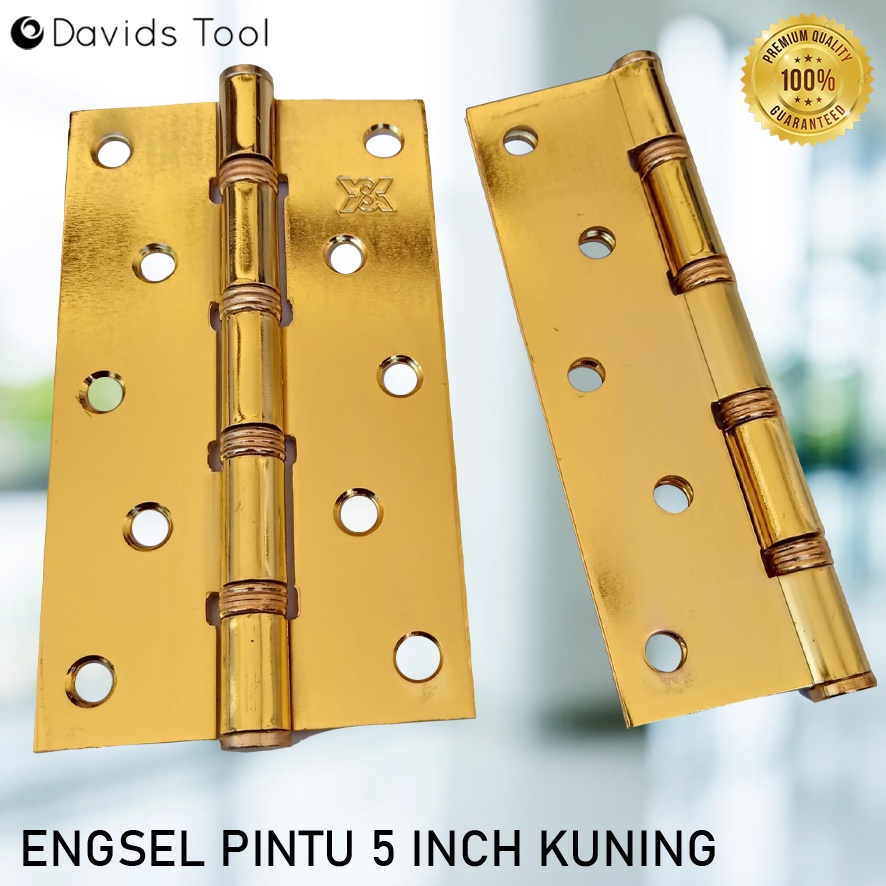 Engsel Pintu Rumah Kamar Mandi Jendela Kayu Besi Esel Ensel Tebal Mirip Stainless 5 inch Putih Kuning Sn