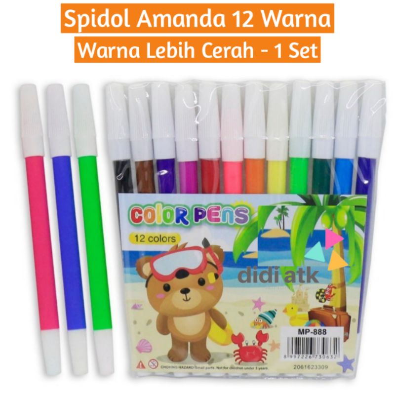 

Spidol Amanda 12 Warna No 838 Color Pen Murah