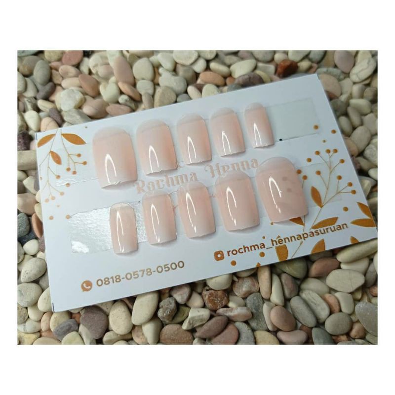 kuku palsu wedding nail art polos simple cantik