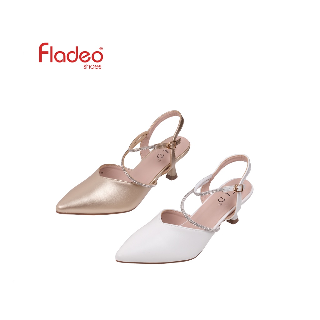 Fladeo H22/LDFP25-1BG/Sepatu Hak selop tali wanita [ Mule Heels Strap Shoes ]