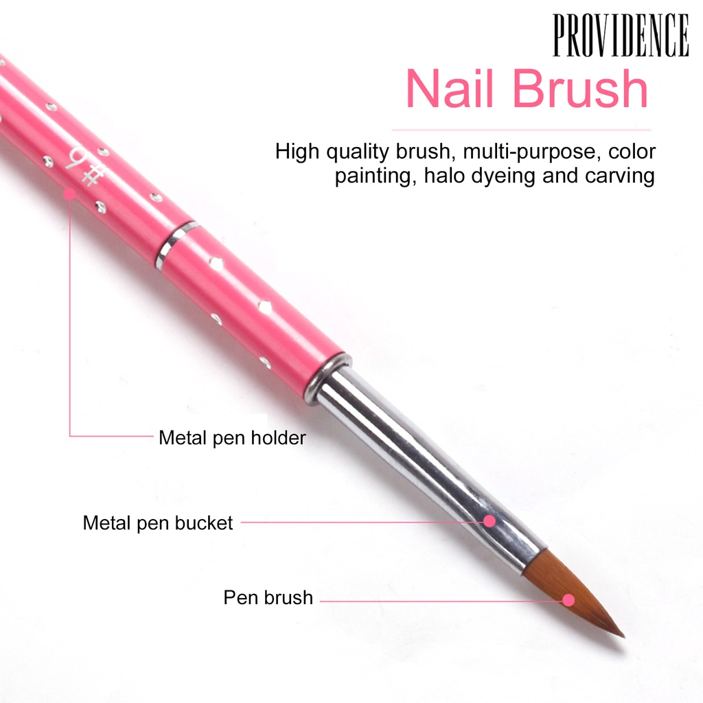 Providence Nail Brush Eco-friendly Flexible Bristles Nylon Wool DIY Manicure Brush Nail Art Pen Tool for Women