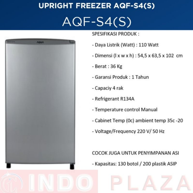 KULKAS FREEZER BERDIRI 4 RAK AQUA JAPAN AQF-S4