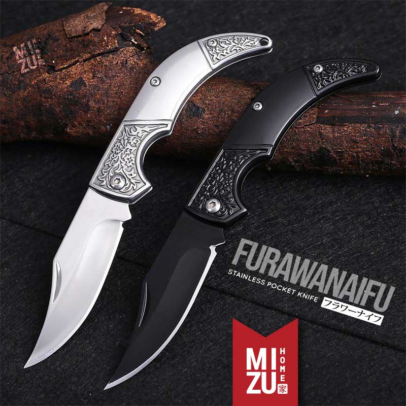 MIZU FURAWANAIFU Stainless Pocket Knife Portable Folding Knife Pisau Saku Pisau Lipat Serbaguna