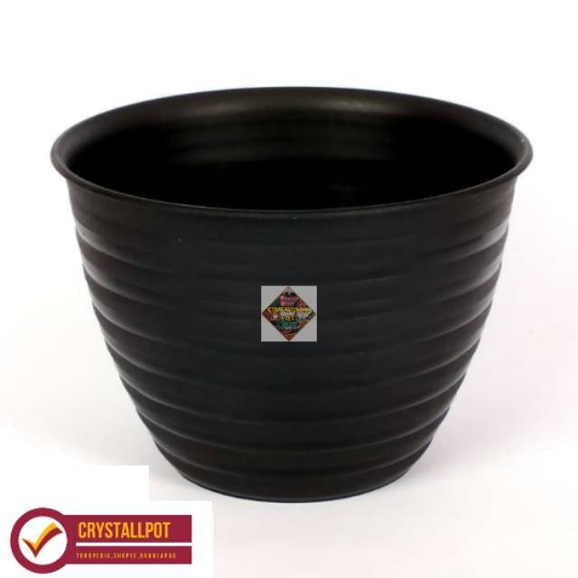 pot bunga tanaman tawon hitam 18cm - ORIGINAL HITAM