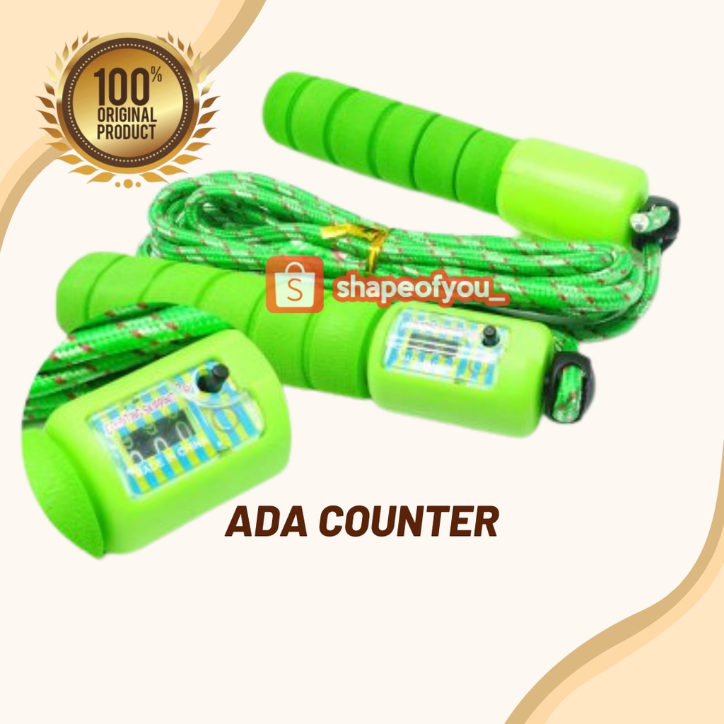 Lompat Tali Ada Counter Skipping Jumping rope with counter alat olahraga Jump fitness Elegan Murah