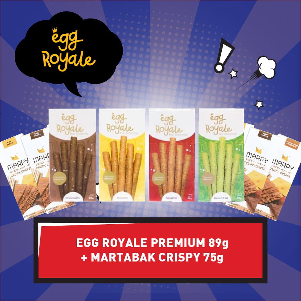 Egg Royale 89gr Bonus 1 Martabak Crispy Crepes Tipis Kering 75gr Makanan Ringan Snack