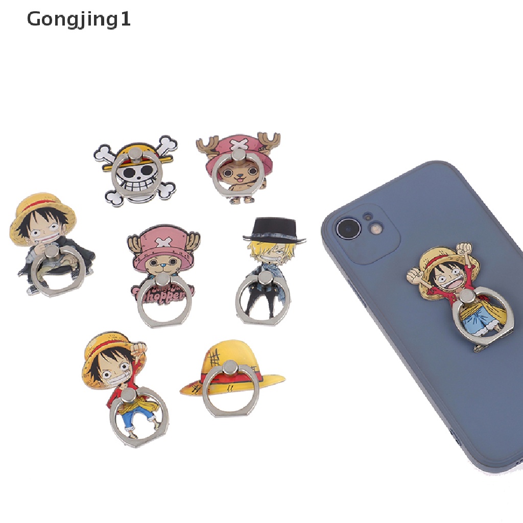 Gongjing1 Ring Stand Holder Motif Luffy One Piece Bahan Akrilik Untuk Handphone