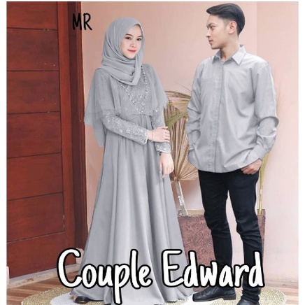 gamis couple pesta lebaran terbaru 2022 edward remaja suami istri brukat modern simple elegan mewah