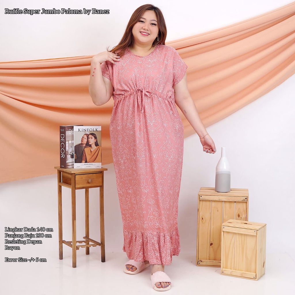 

Daster Ruffle Super Jumbo Paloma By Banez (Ecer & Grosir)