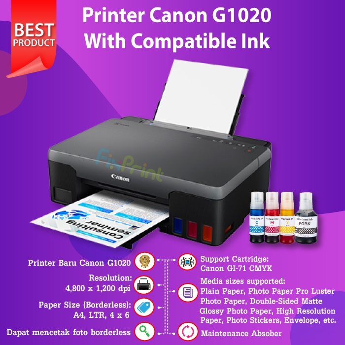 Printer Inkjet CNON PIXMA G1010 InkTank system New Original Resmi Penerus G1000 Ink Tank GI 790